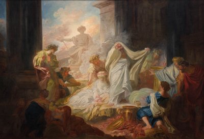 Coresus en Callirrhoé door Jean Honore Fragonard